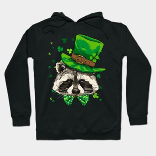 Raccoon Leprechaun St Patricks Day Shamrock Hoodie